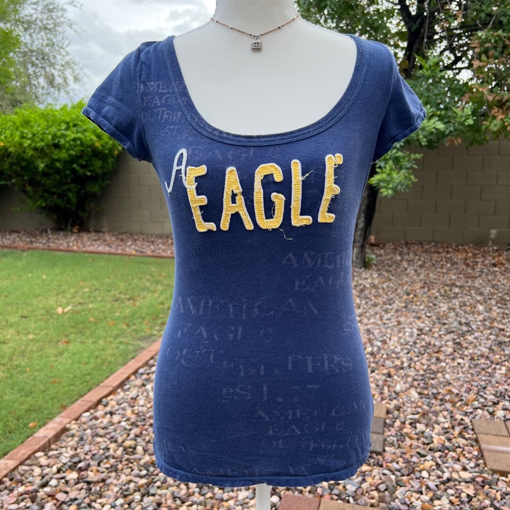 y2k american eagle graphic short sleeve top